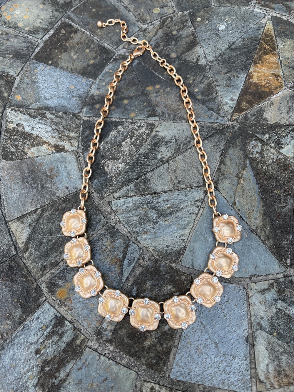 Rose Gold Floral Statement Necklace - Women Jewelry